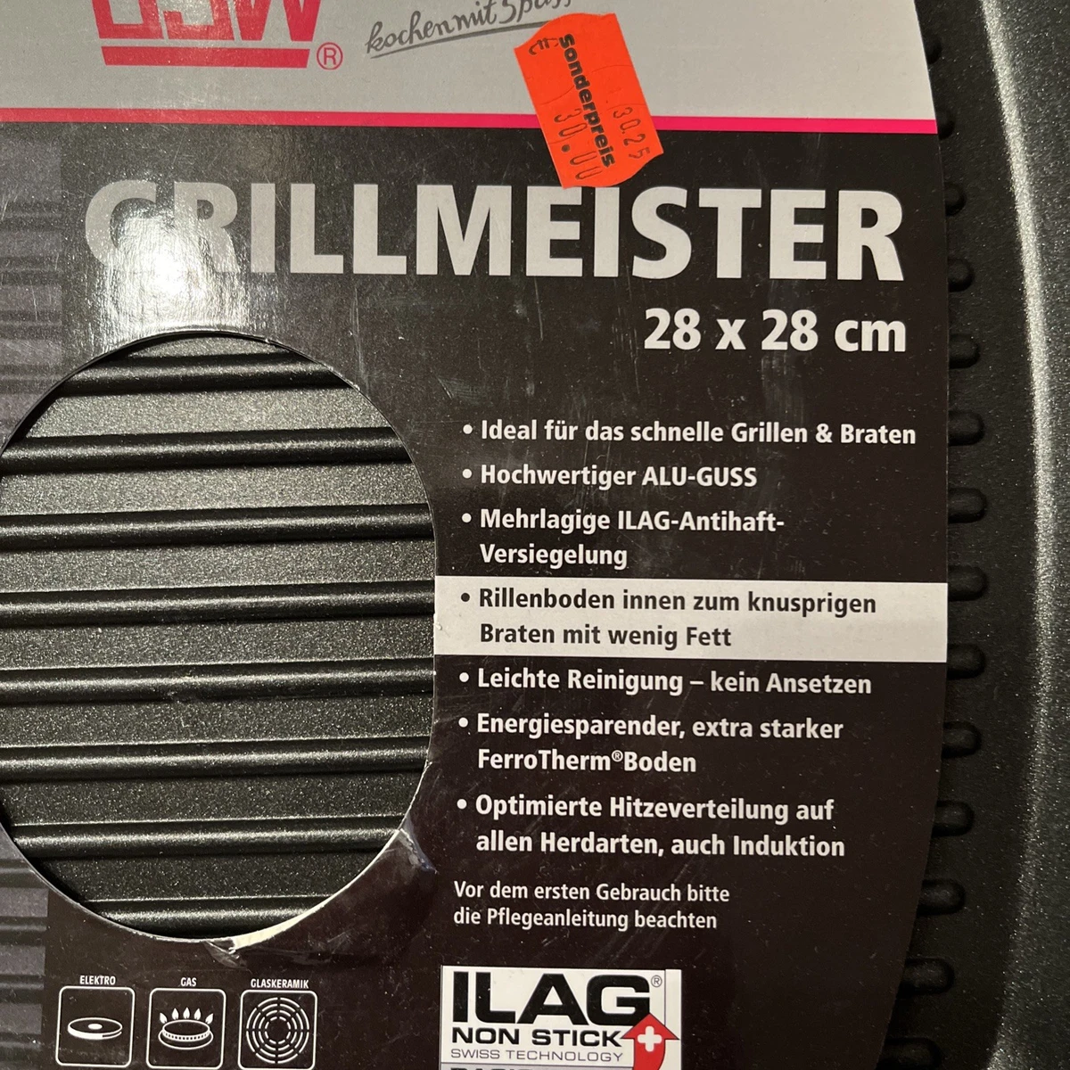 Sartén Grillmeister 28x28cm, también apta para inducción