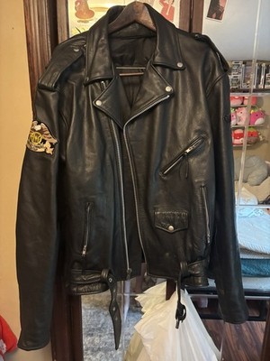 Men's Large Leather Motorcycle Jacket (not Real Harley Davidson)