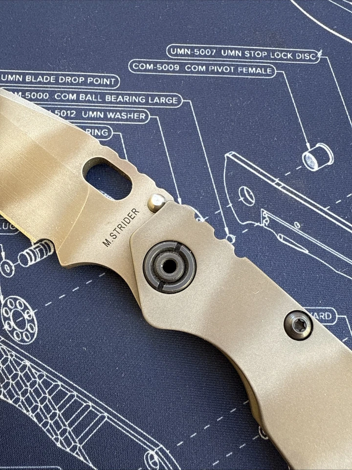 Strider SNG Completo Titanio Tigre Fantasma Despojado Daga Grind Magnacut Foto 4 de 4