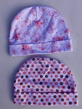 NOWOŚĆ Czapka niemowlęca Zestaw 2 szt. Noworodek 0-3 miesiące Bawełniane czapki Jagnięta Kwiaty