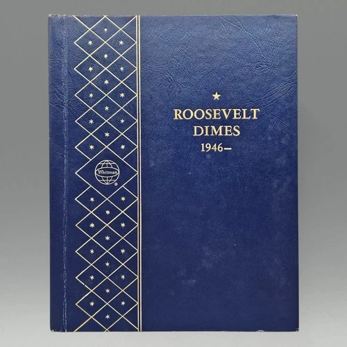 Roosevelt Dimes Partial Set 48 of 90 90% Silver Coins w/Whitman Binder