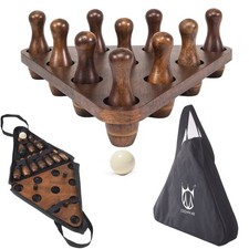 CROWN ME Shuffleboard Bowling Pin Set with Carry Bag