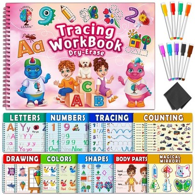 Hardcover Preschool Activity Workbook for Kids Ages 3 5   32 Montessori Learn...