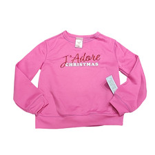 Girls Long Sleeves Holidays Pullover Lounge Pajama Sweatshirt Small Size 6/7