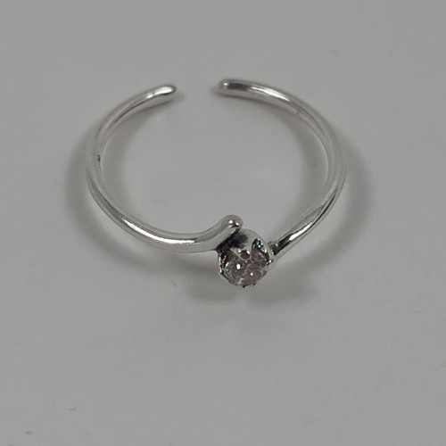 Women's Solitaire Simple Toe Ring Cubic Zirconia Small 925 Silver