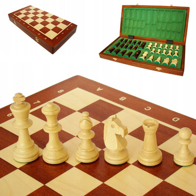 Traditionelles Turnier nr 5 Klassische Schachspiel mit Figuren aus Holz 48x48cm
