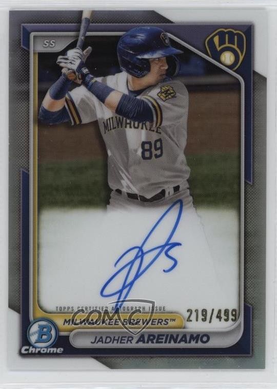 2024 Bowman Chrome Prospect Refractor /499 Jadher Areinamo #CPA-JA Auto v8j