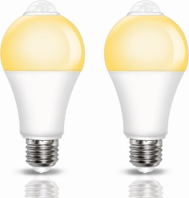 LED Lampe E27 mit Bewegungsmelder, 9 W ersetzt 60 W, 120 Grad, 800 LM, Warmweiß