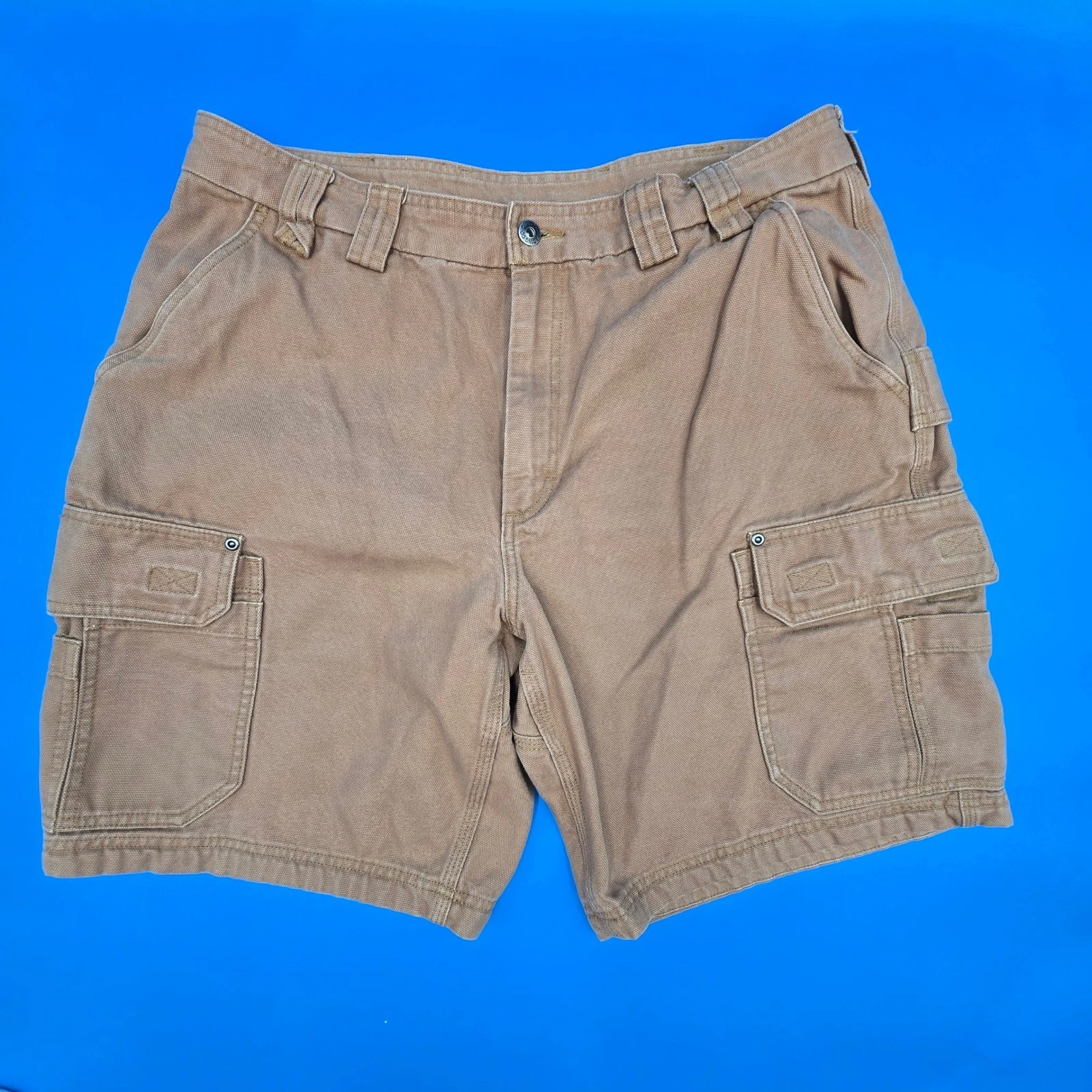 Duluth Trading Co Fire Hose Cargo Shorts Mens 40 Brown Cotton 10" Inseam Work