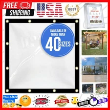 Clear Tarp Heavy Duty Waterproof, 20mil Clear Tarp with Grommets, Outdoor Tar...