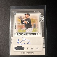 Panini Contenders Rookie Ticket #112 Nick Madrigal White Sox Autograph 2021