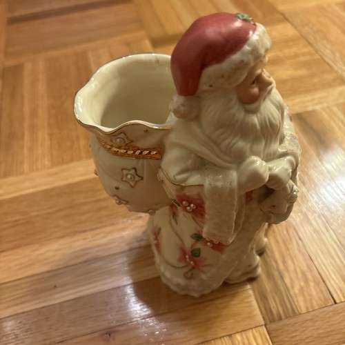 Vintage Lenox Porzellan Weihnachtsmann Figur mit Weihnachtsstern und Perlen - Bild 3 von 6