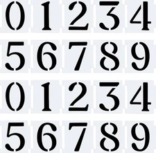 Curb Stencil Kit 0-9 Address Number Stencils for Address Painting 20 Pcs
