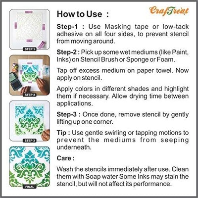 CrafTreat Reusable Stencil Set – 36pcs Birds, Butterflies, Bees Designs For Painting On Wood, Walls, Fabric, DIY Crafts (3x3 Inch) - View #8