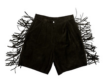 Vintage 80s S U Fashions New York Women's 13/14 Suede Leather Shorts L