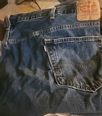 Levis 550 Jeans Mens 58x30 Blue Denim Relaxed Fit Big & Tall L100 Nice