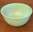 Vintage 6” Fire King Anchor Hocking Swirl Jadeite Shell Mixing Bowl Ovenware