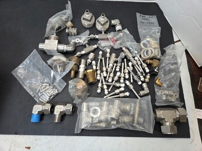 Huge lot of Swagelok detrol elbows fittings hydraulic connectors 100pieces