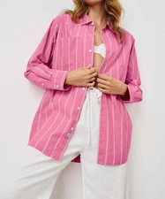 Rails Elsa Shirt Hibiscus White Stripe