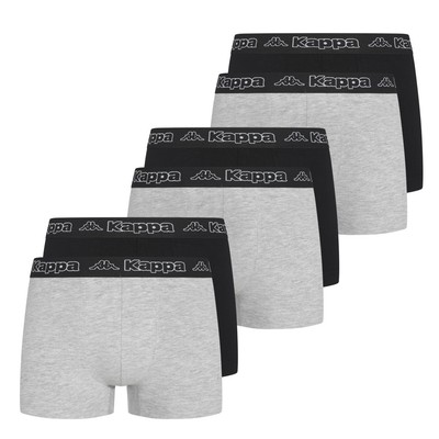 Kappa Iconic Herren Boxershorts 6er-Pack Regular Casual schwarz grau neu