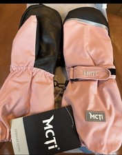 MCTi Kids Mittens Waterproof Winter Ski Warm Sherpa Lined Long Cuff with String