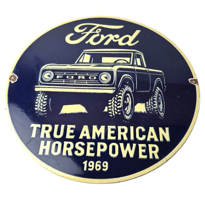 #ad Vintage Ford Trucks Sign American Horsepower Service Porcelain Sign $119.47