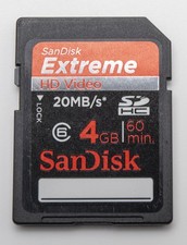 SanDisk SD HC I Extreme HD Video 4GB Memory Card 20MB/s