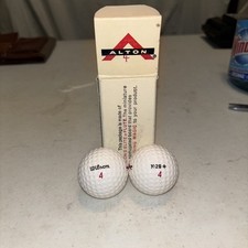 New Wilson 4 Golf Balls K-28 With Alton Logo - Original Advertizing Box Vintage