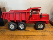 Vintage Large Buddy L Mack Hydraulic Dump Construction Truck, Works! RED