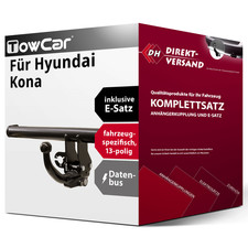 Für Kona SX2 (TowCar) Anhängerkupplung abnehmbar + E-Satz 13pol spezifisch Set
