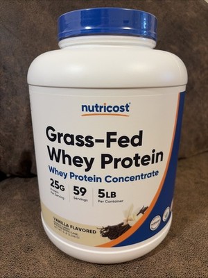 Nutricost Grass-Fed Whey Protein Concentrate Powder (Vanilla) 5LBS