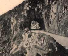Antique RPPC Tunnel Schlucht Road Vosges Mountains France c1899