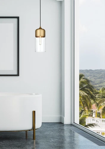 Living District Ashwell 5" Pendant Clear Shade In Satin Gold - Picture 10 of 10