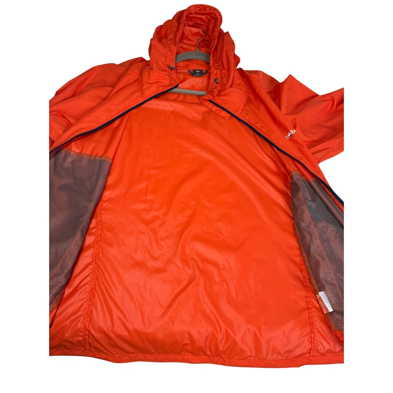 Montbell Topcon Mens M Orange Windblast Hooded Windbreaker Jacket 1103242 NWT image 11