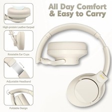 Active Noise Cancelling Headphones, Bluetooth, Open Ear, 60 Hour Playtime, White