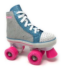 Chicago Skates Girls Quad Glitter Roller Skates with Lights   Size J12