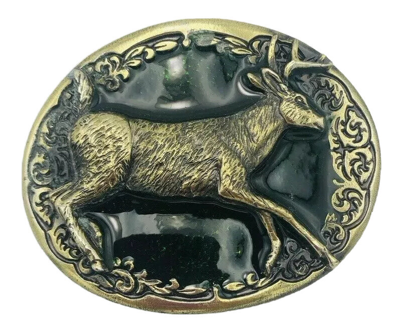 The Great American Buckle Co. 502 White Tail Buck Metal and Enamel