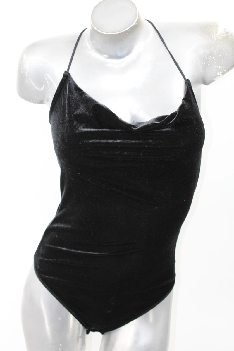 Abercrombie Fitch Black Cowl Neck Bodysuit Size XS NWT