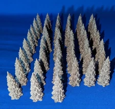 45 Tree Scatter Terrain Bundle for War Gaming Scenery 3d printed - Grey