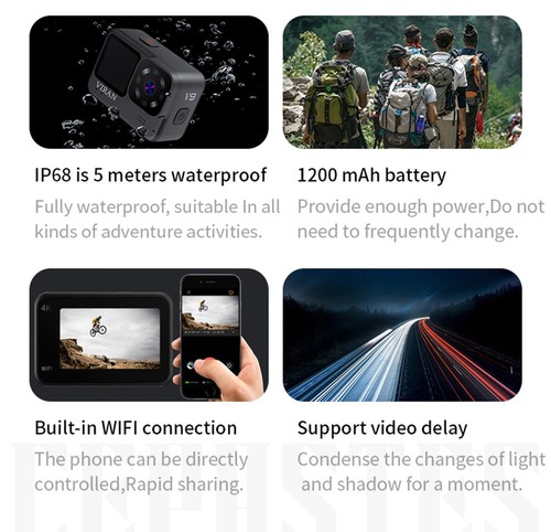 V9 Action camera 4k wifi waterproof IP68 MicroSD 128gb with Remote Control - Picture 10 of 13