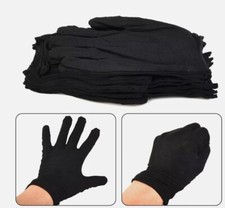 12 Pairs L Black Cotton Gloves Soft Large Sensitive Cleaning Dry Moisturizing L