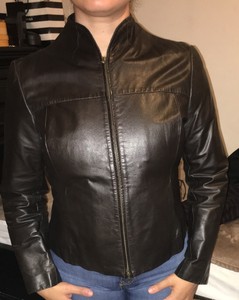 old navy black leather jacket
