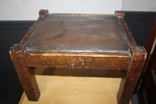 Antique Vintage Handmade Arts & Crafts Mission Style Wood Foot Stool Ottoman