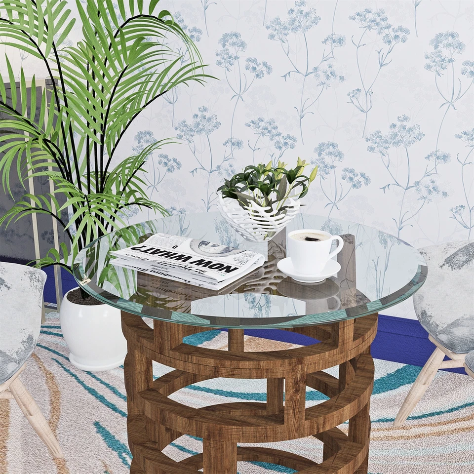 Round Tempered Glass Table Top 1/4'' 1/2'' 2/5" Thick Round Beveled Polished - Image 2 of 4