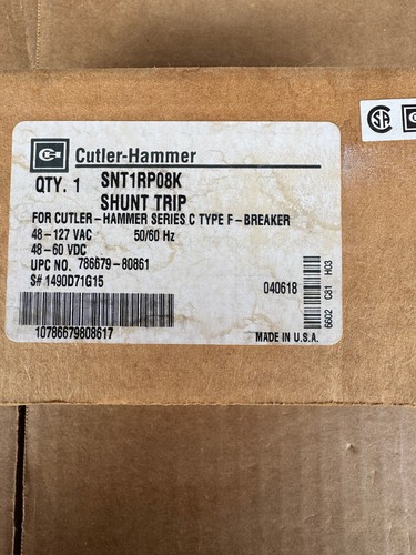 Cutler Hammer SNT1RP08K Shunt Trip New in Factory Sealed Box