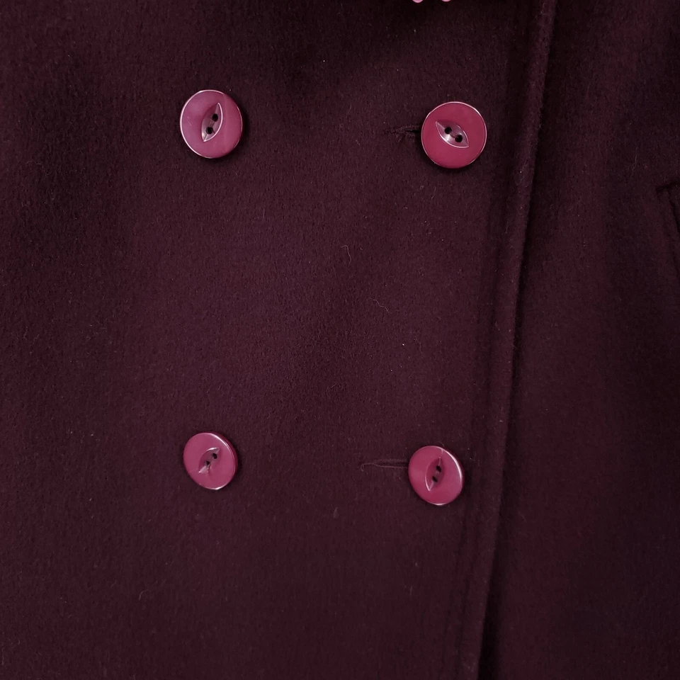 Chaqueta Super Fina Alorna Forstmann Mujer Grande Rojo Doble Pecho Lana Abrigo Foto 4 de 4