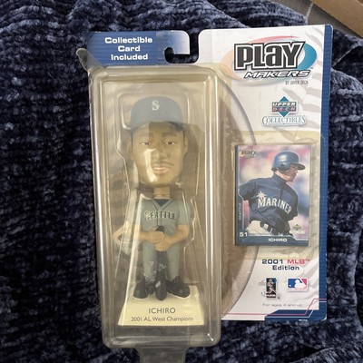 2001 MLB Edition Upper Deck ICHIRO Play Makers Bobble-Head With Collectible Card