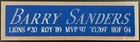 BARRY SANDERS DETROIT LIONS NAMEPLATE FOR AUTOGRAPHED SIGNED FOOTBALL JERSEY