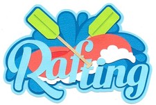 PREMADE SCRAPBOOK PAPER PIECING-TITLE-RIVER-SUMMER FUN-OUTDOORS-RAFTING