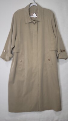 SAKS FIFTH AVENUE HARVE BENARD Women Sz 16 (48x48R) Lined Trench Coat Vintage